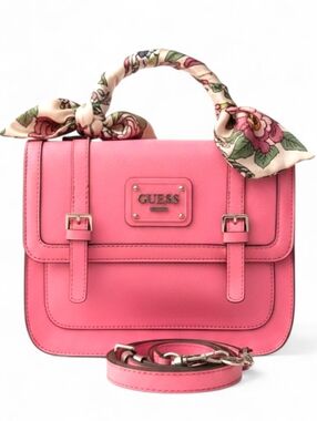 GUESS Pink Top-Handle Satchel Structured Crossbody